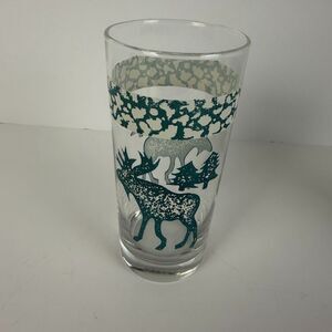 Vintage Tienshan Folkcraft Moose Country 14 oz Drinking Glass, Read Description